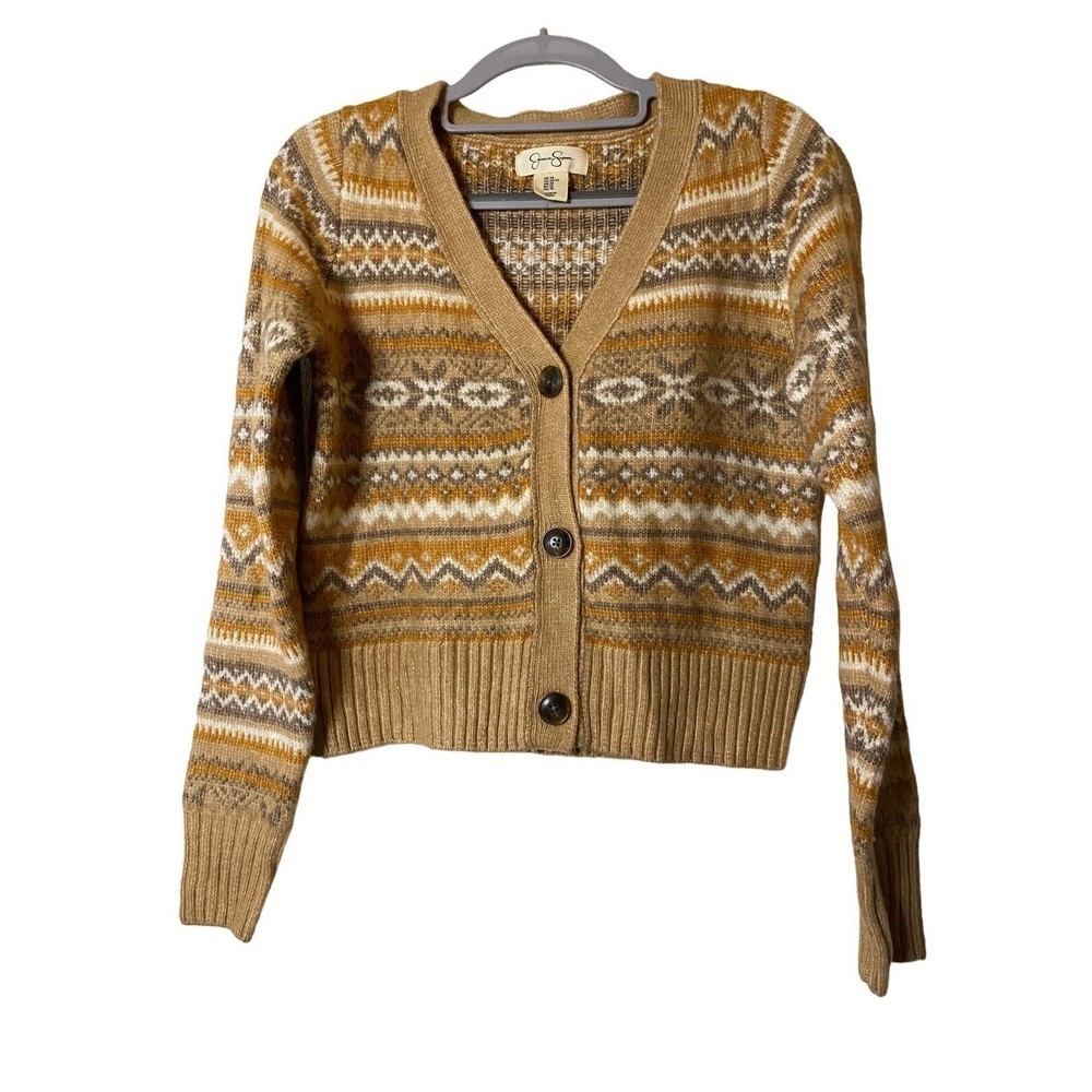 Jessica‎ Simpson Grandpa Button Up Knit Sweater Cardigan Super Soft New Sz XS